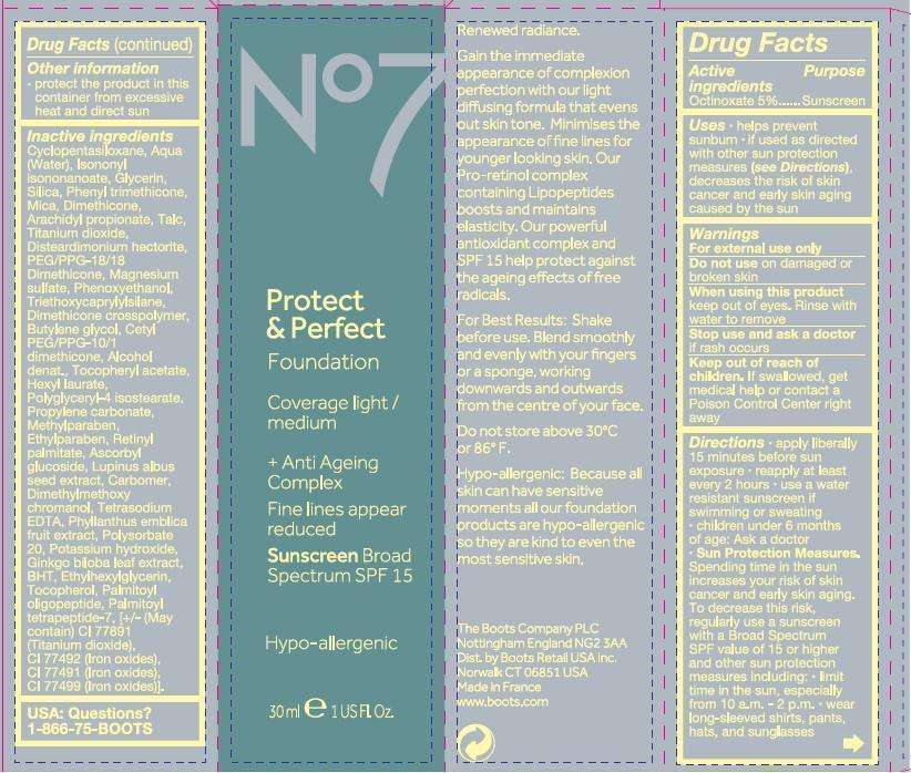 No7 Protect and Perfect Foundation Sunscreen Broad Spectrum SPF 15 Calico